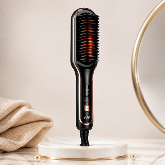 2-in-1 Electric Hair Straightener Brush
