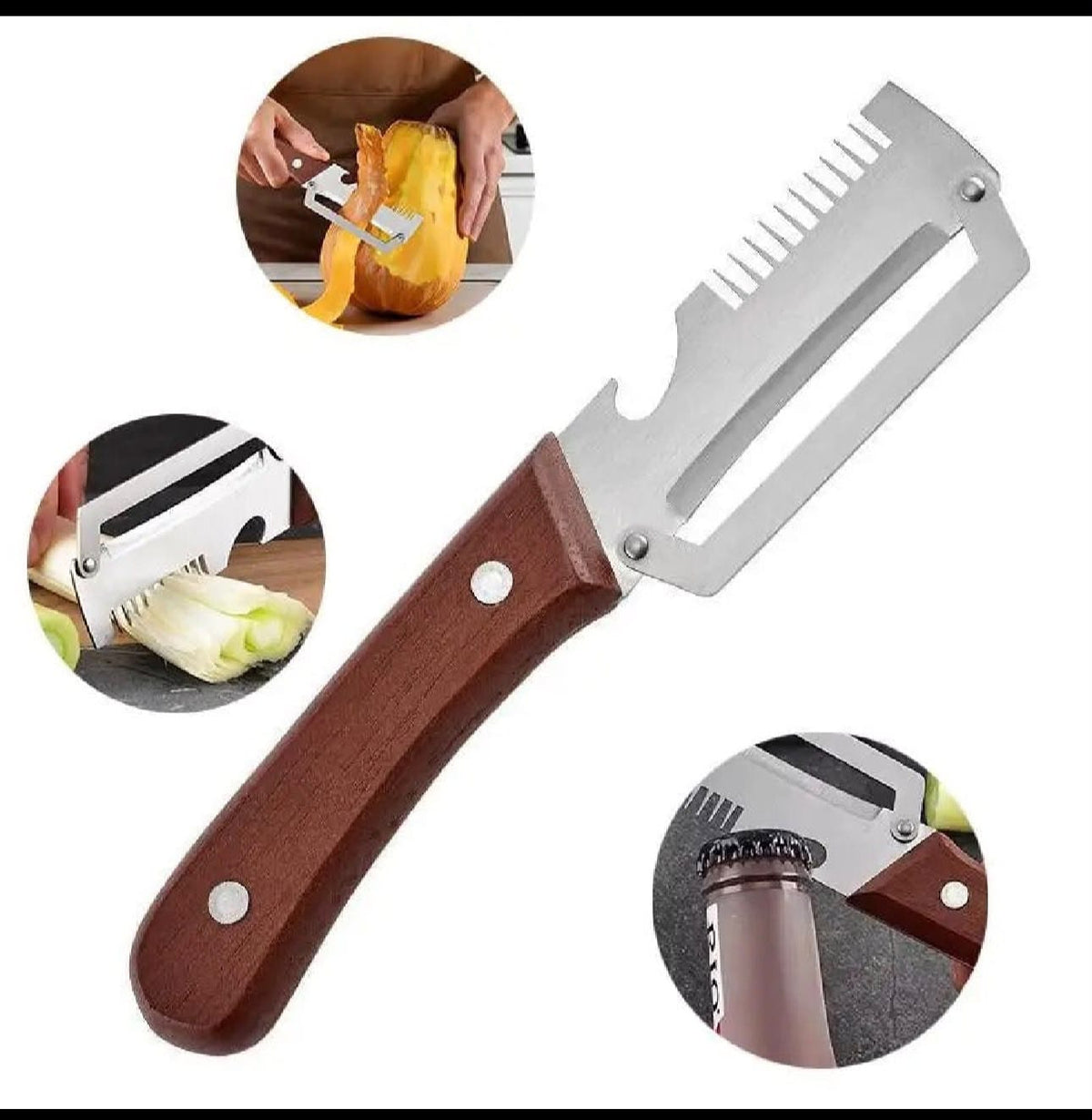 3 In 1 Peeler Knife Stainless Steel - Kitchen Tool
