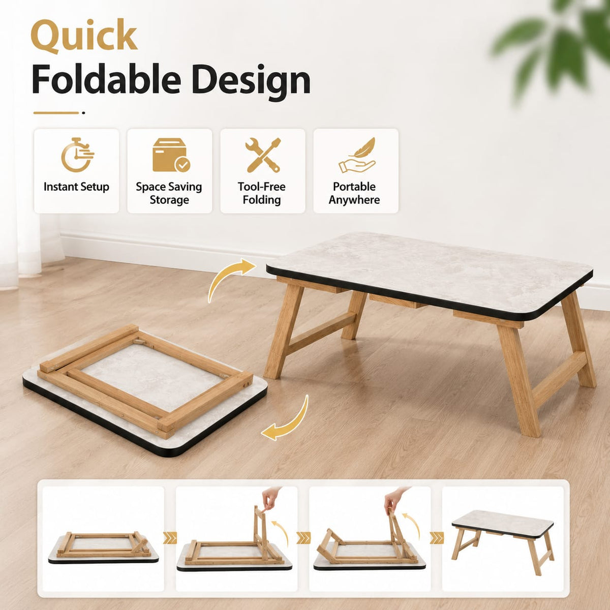 Multi-Purpose Wooden Folding Laptop & Study